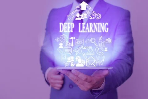 Handwriting text Deep Learning. Concept meaning the collection of algorithms Stock Photos