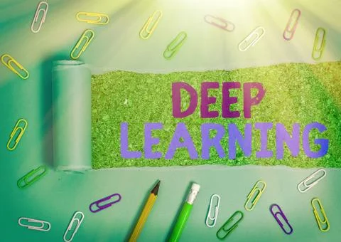 Handwriting text Deep Learning. Concept meaning Hierarchical Abstractions Stock Photos