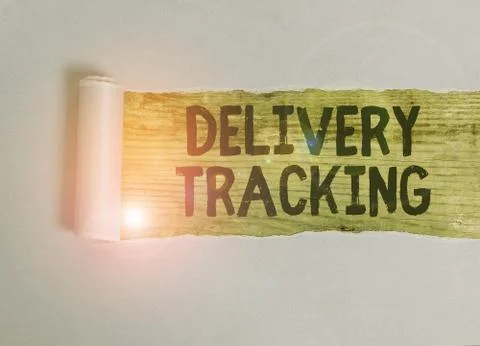 Handwriting text Delivery Tracking. Concept meaning the process of localizing 写真素材