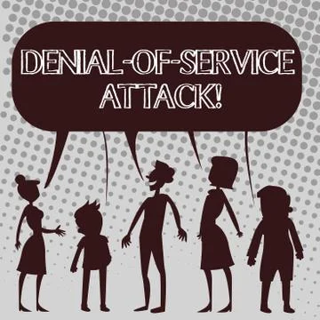 Handwriting text Denial Of Service Attack. Concept meaning Attack meant to sh Stock Illustration