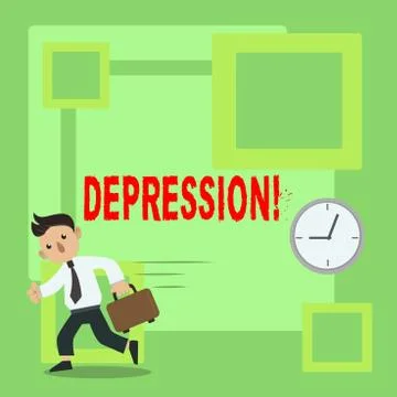 Handwriting text Depression. Concept meaning Work stress with sleepless nights Stock Illustration