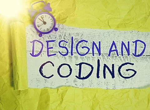 Handwriting text Design And Coding. Concept meaning HTML and programming, Cross Stock Photos