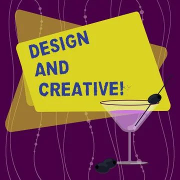 Handwriting text Design And Creative. Concept meaning involving use imagination Illustrazione stock