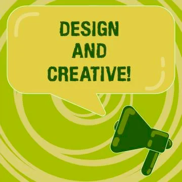 Handwriting text Design And Creative. Concept meaning involving use imagination Illustrazione stock