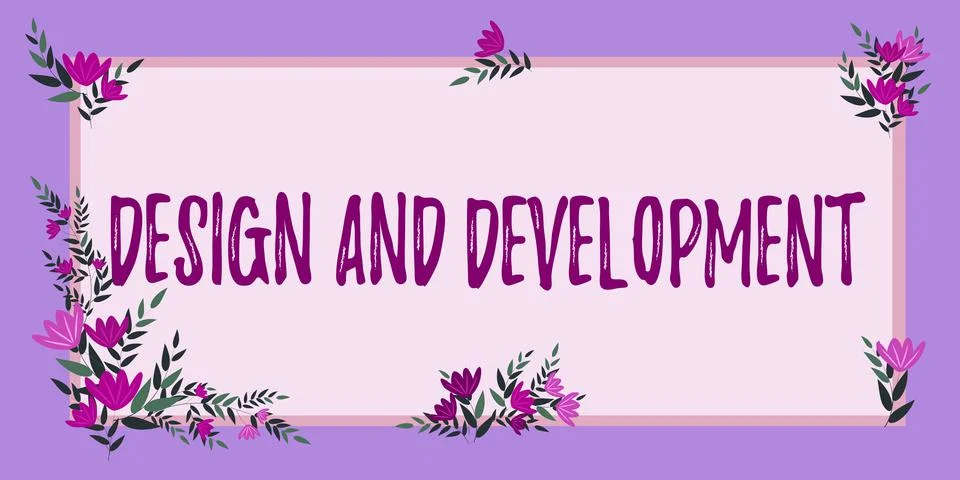 Handwriting text Design And Development. Word Written on Defining the 스톡 일러스트