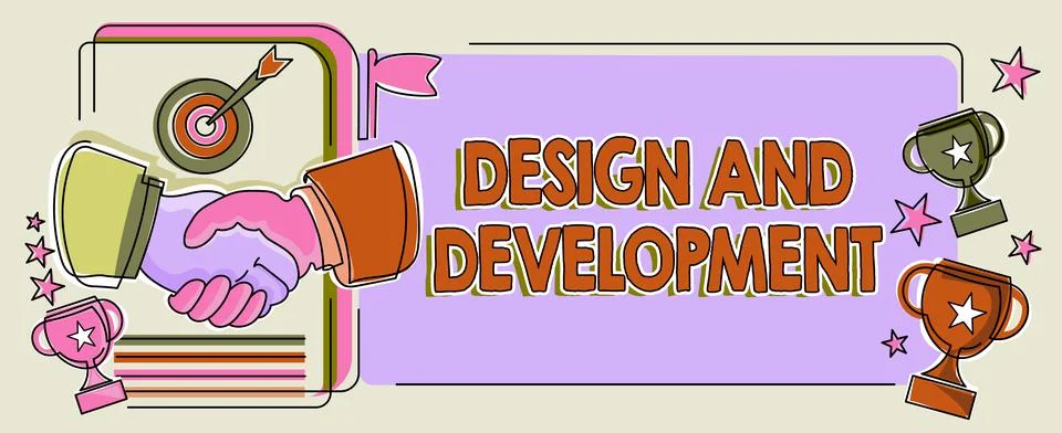 Handwriting text Design And Development. Internet Concept Defining the 스톡 일러스트