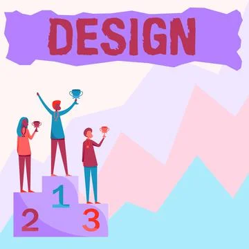 Handwriting text Design. Business concept plan drawing produced to show look Stock Illustration