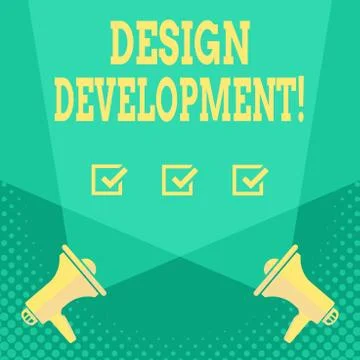 Handwriting text Design Development. Concept meaning technical aspects of 스톡 일러스트