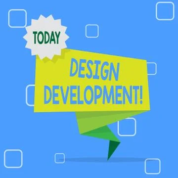 Handwriting text Design Development. Concept meaning technical aspects of Stock-Illustration