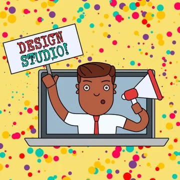 Handwriting text Design Studio. Concept meaning workplace for designers and Illustrazione stock