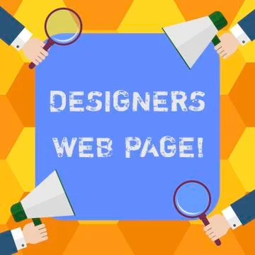 Handwriting text Designers Web Page. Concept meaning someone who prepares Illustrazione stock