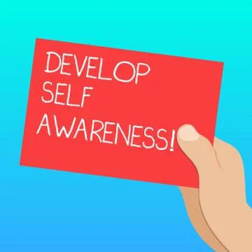 Handwriting text Develop Self Awareness. Concept meaning Improve sharp Stock Illustration