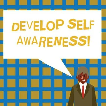 Handwriting text Develop Self Awareness. Concept meaning What you think you 스톡 일러스트