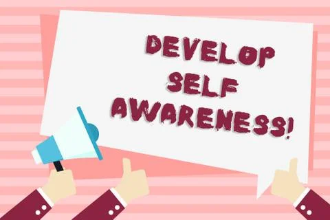 Handwriting text Develop Self Awareness. Concept meaning What you think you b Stockillustratie