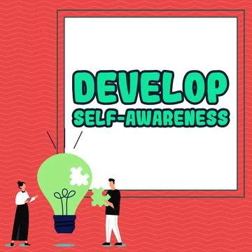 Handwriting text Develop Self Awareness. Concept meaning Improve sharp Stockillustratie