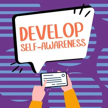 Handwriting text Develop Self Awareness. Business idea Improve sharp realization Stock Illustration