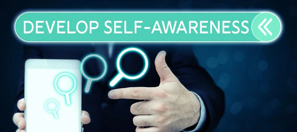 Handwriting text Develop Self Awareness. Business approach Improve sharp Stock Photos