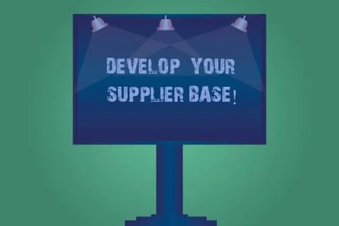 Handwriting text Develop Your Supplier Base. Concept meaning Select and 스톡 일러스트