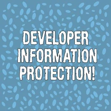 Handwriting text Developer Information Protection. Concept meaning Safeguard Stock Illustration