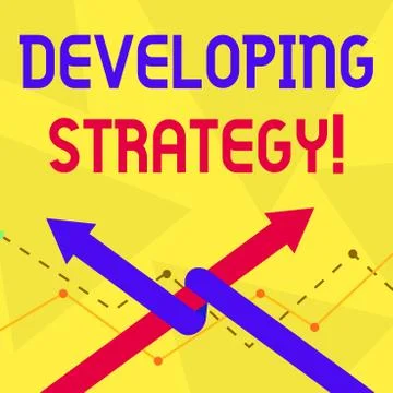 Handwriting text Developing Strategy. Concept meaning Game plan that sets 스톡 일러스트