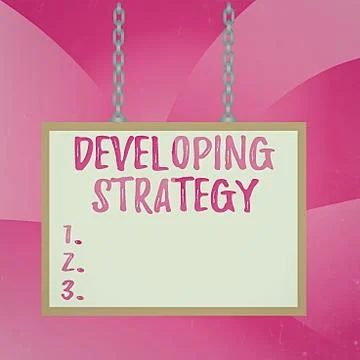 Handwriting text Developing Strategy. Concept meaning Organizations Process Stockillustratie