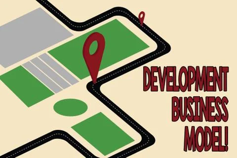 Handwriting text Development Business Model. Concept meaning rationale of how an Illustrazione stock