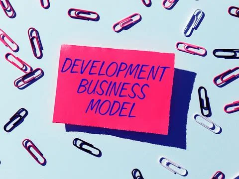 Handwriting text Development Business Model. Internet Concept rationale of how 写真素材