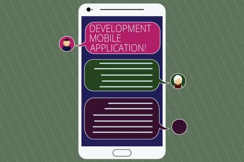 Handwriting text Development Mobile Application. Concept meaning Writing Stock Illustration