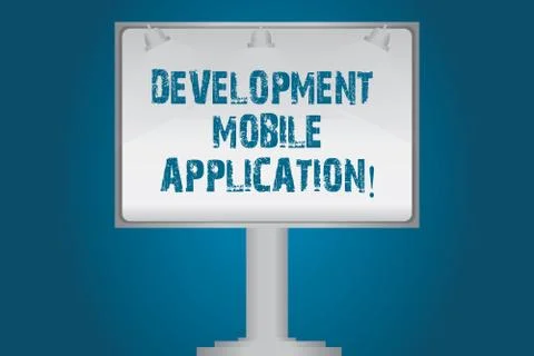 Handwriting text Development Mobile Application. Concept meaning Writing Stock Illustration