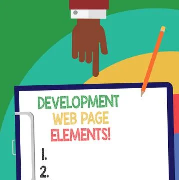 Handwriting text Development Web Page Elements. Concept meaning Website design 库存插图