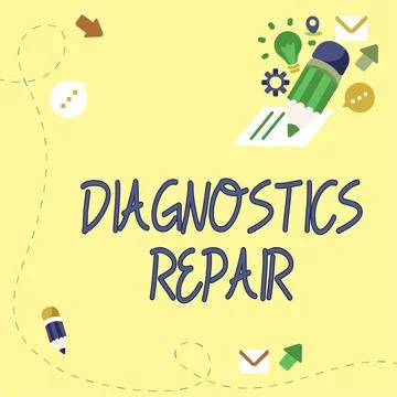 Handwriting text Diagnostics RepairA program or routine that helps a user to Ilustración de archivo