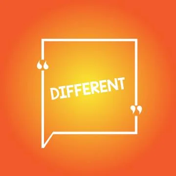 Handwriting text Different. Concept meaning not the same as another or each Stock Illustration