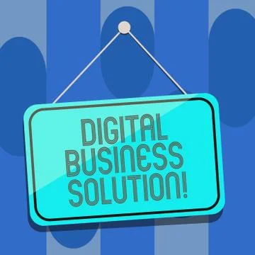 Handwriting text Digital Business Solution. Concept meaning Solution to Stock Illustration
