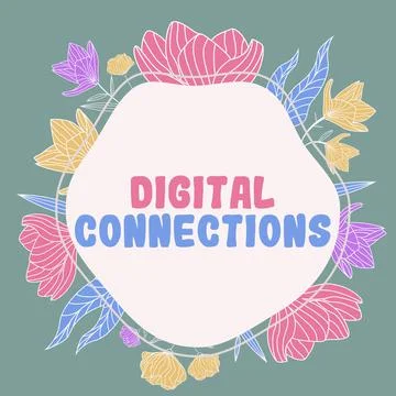 Handwriting text Digital Connections. Concept meaning virtual network linking Stock Illustration