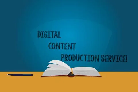 Handwriting text Digital Content Production Service. Concept meaning New ways of Stockillustratie