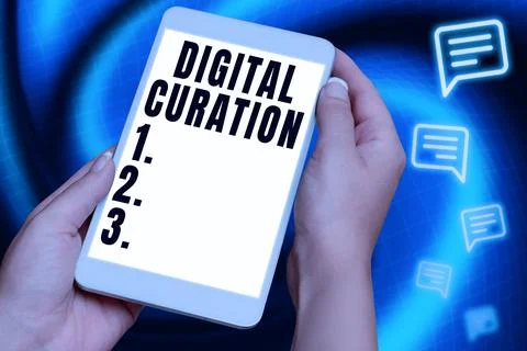 Handwriting text Digital Curation. Conceptual photo maintenance collection and Stockfoto's