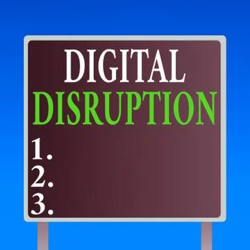 Handwriting text Digital Disruption. Concept meaning occur when technologies Stock Illustration