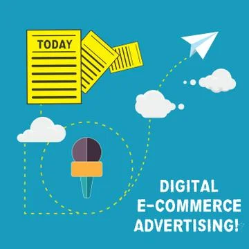 Handwriting text Digital E Commerce Advertising. Concept meaning Trading of Illustrazione stock