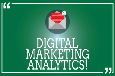 Handwriting text Digital Marketing Analytics. Concept meaning measure business Illustrazione stock
