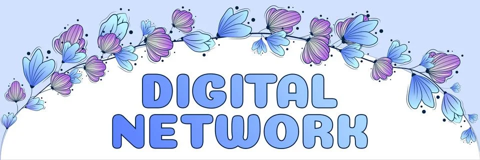 Handwriting text Digital Network. Internet Concept network incorporating digital 스톡 일러스트