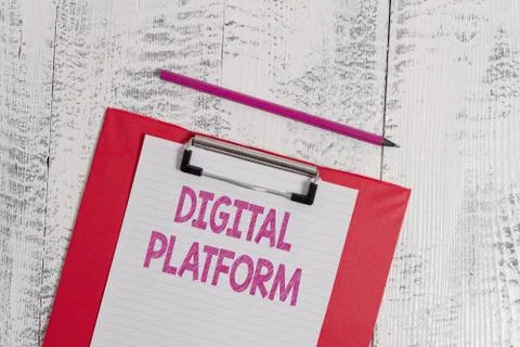 Handwriting text Digital Platform. Concept meaning marketing campaign or Stock-Fotos