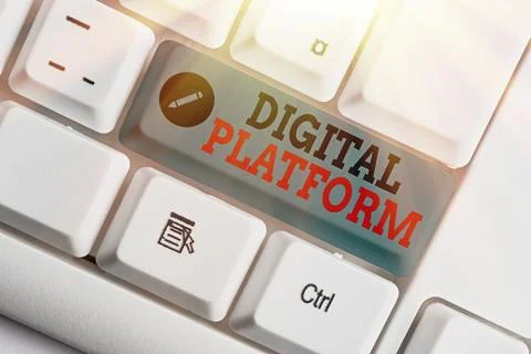 Handwriting text Digital Platform. Concept meaning marketing campaign or Stock-Fotos
