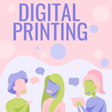 Handwriting text Digital Printing. Internet Concept digital based images Stock Illustration