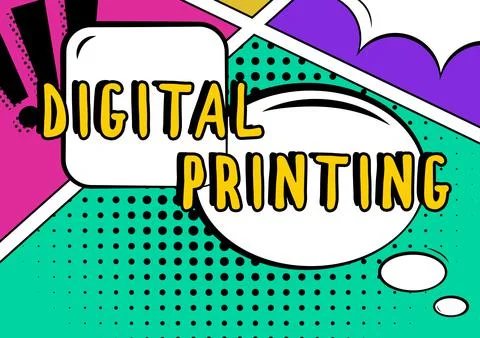 Handwriting text Digital Printingdigital based images directly to variety of Stock Illustration