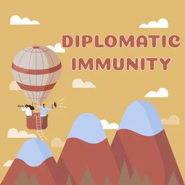 Handwriting text Diplomatic Immunity. Word Written on law that gives foreign Stock Illustration