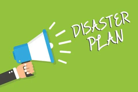 Handwriting text Disaster Plan. Concept meaning Respond to Emergency Stock Illustration