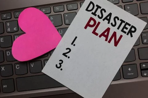 Handwriting text Disaster Plan. Concept meaning Respond to Emergency Stock Photos