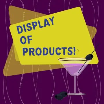 Handwriting text Display Of Products. Concept meaning way attract and entice Stock Illustration