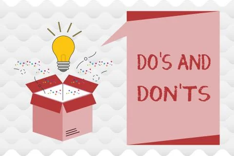 Handwriting text Do s is And Don t nots. Concept meaning Technologically Stock Illustration