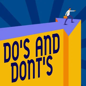 Handwriting text Do S And Dont S. Word for Rules or customs concerning some Stock Illustration